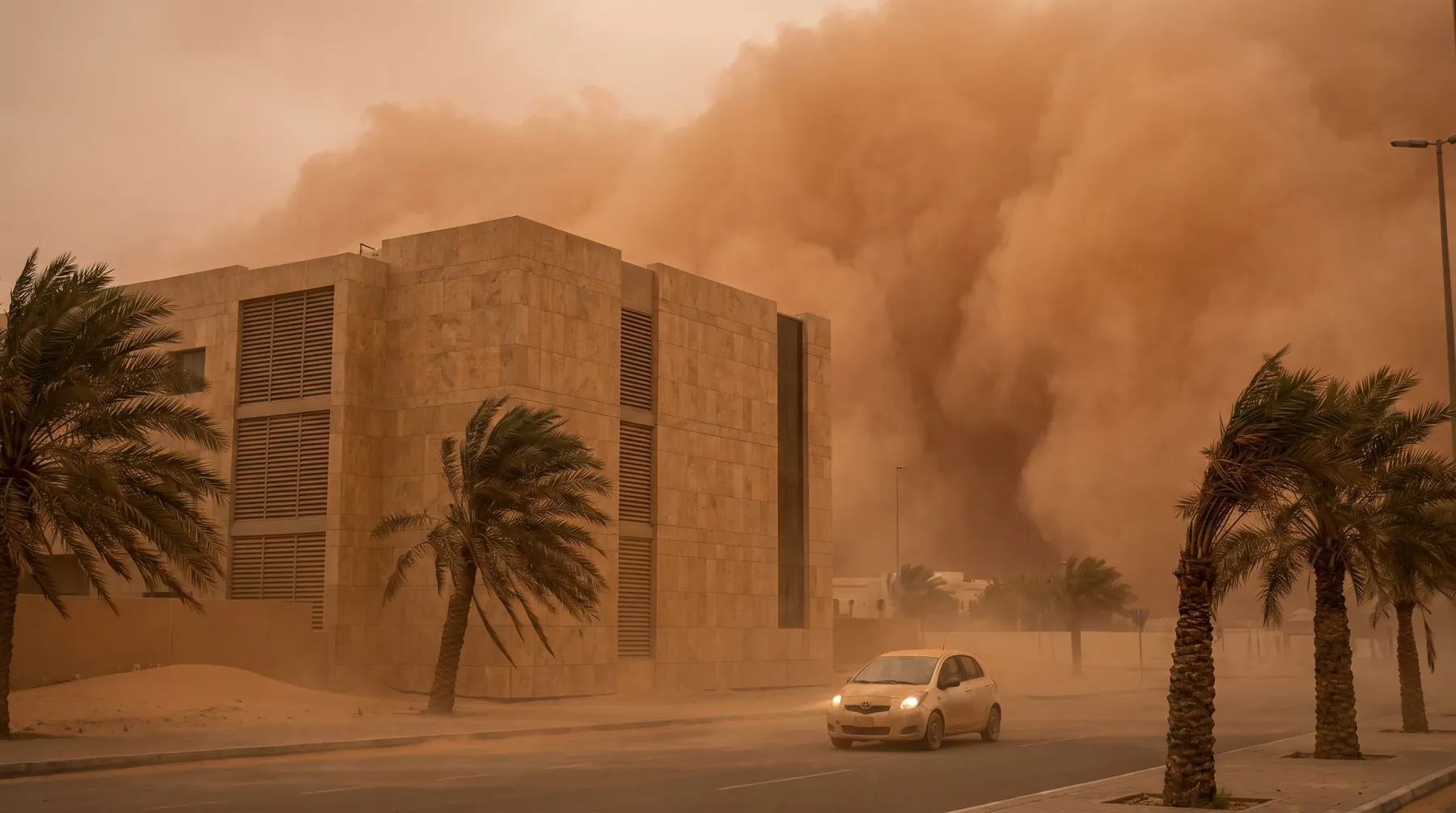 Tempesta di sabbia sulla città
